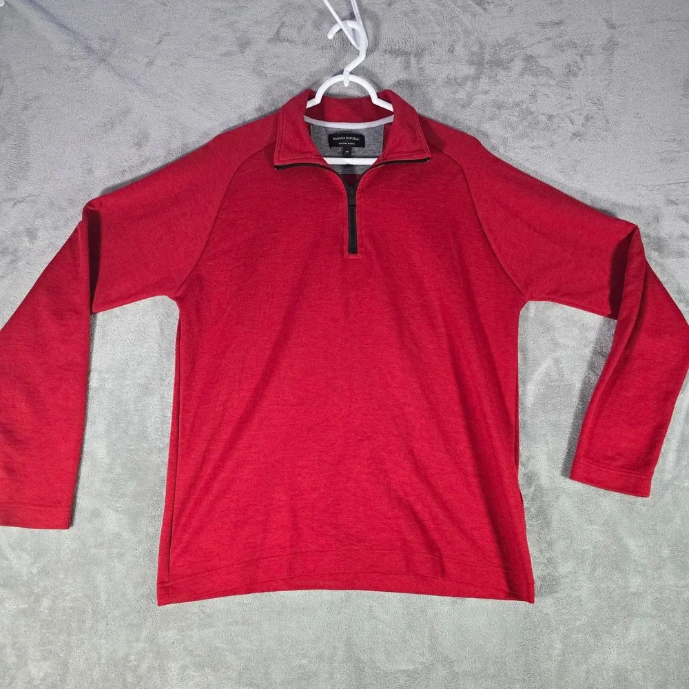Banana Republic Moisture Wicking Pullover Active Top‎ Red Mens Size M
